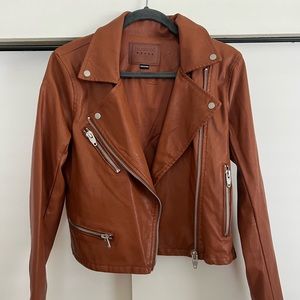Faux leather moto jacket